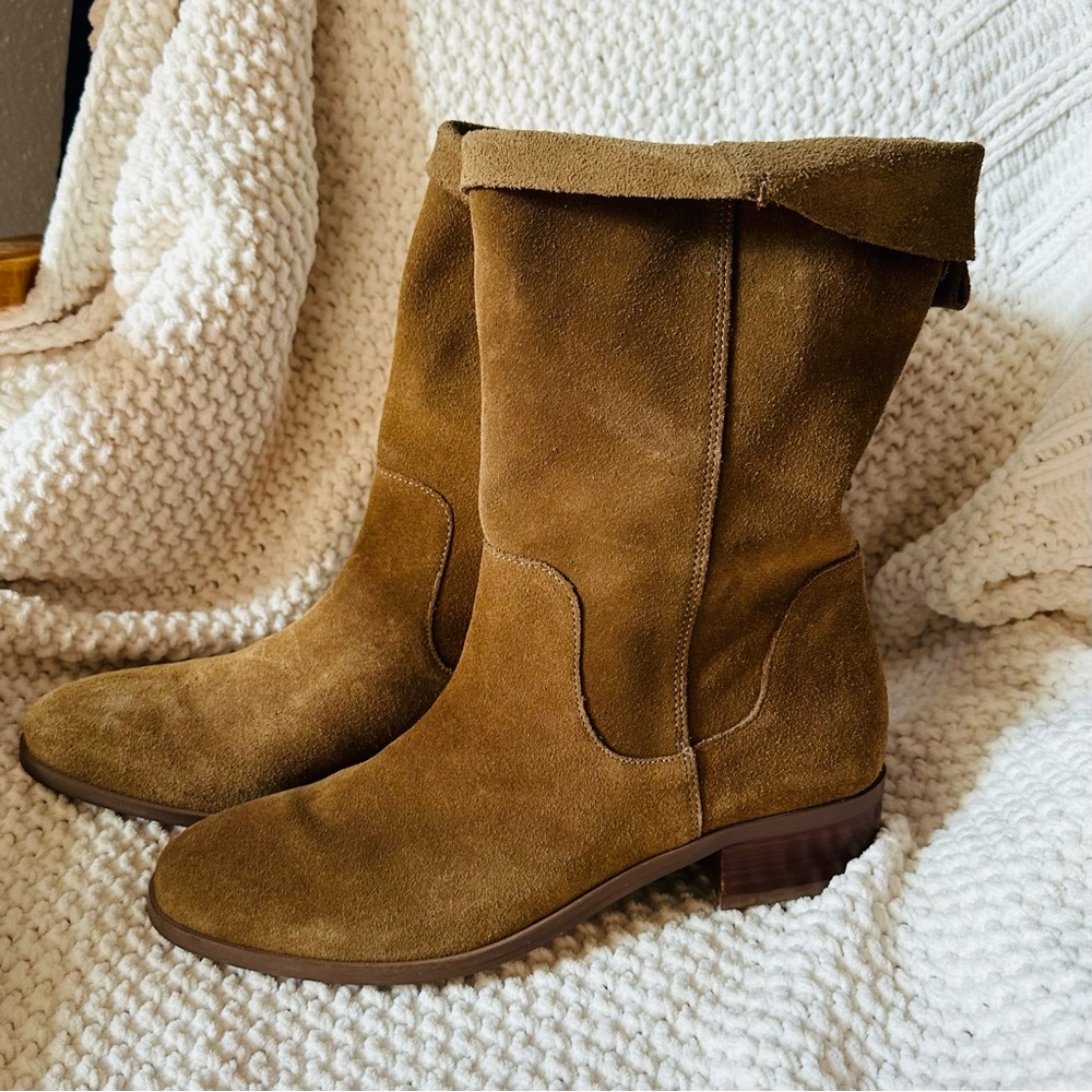 Sole Society Brown Suede Leather 1/2 Calf boots Size 8